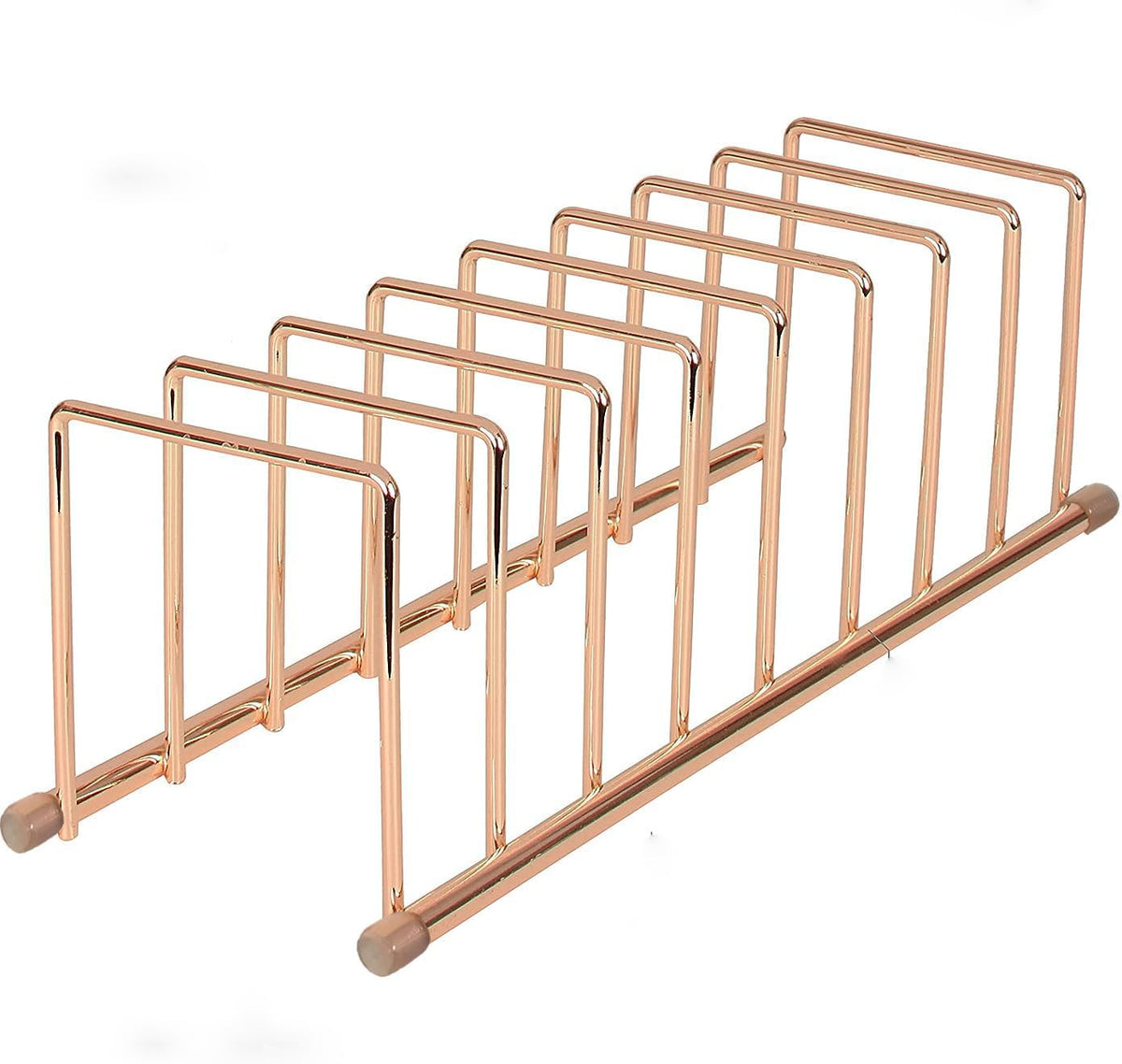 FitWell Kitchen Bakeware Organizer,Plate Racks,Rack for Plastic Lids,Cutting Boards,Cookie Sheets,Pots & Pans Holder,Compact Kitchen Storage,Cabinet Organizer (Gold)