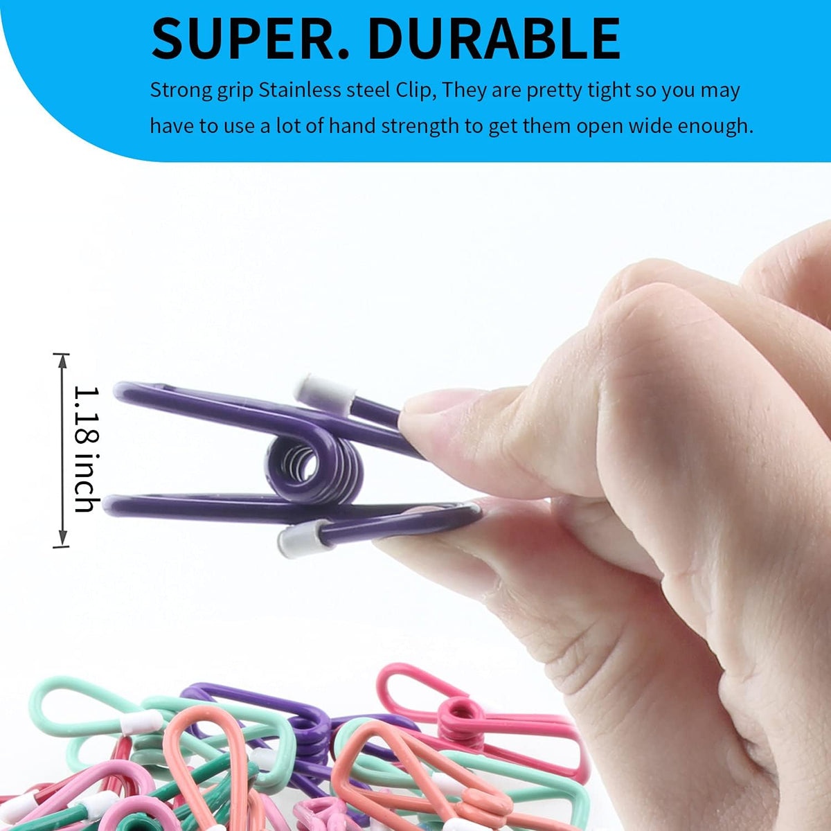 Chip Clips，30PCS PVC Coated Material Food Packaging Clip, Clips Bag Clips，Bag Clips，Clips for Package，Chip Clip，Clothes Pins（Mixed Colors 30pcs）,11.5 x 4.72 x 1.06