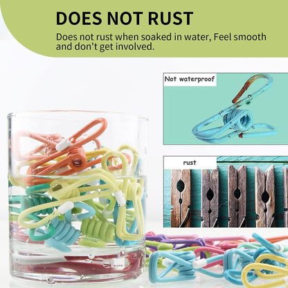 Chip Clips，30PCS PVC Coated Material Food Packaging Clip, Clips Bag Clips，Bag Clips，Clips for Package，Chip Clip，Clothes Pins（Mixed Colors 30pcs）,11.5 x 4.72 x 1.06