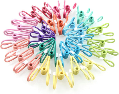 Chip Clips，30PCS PVC Coated Material Food Packaging Clip, Clips Bag Clips，Bag Clips，Clips for Package，Chip Clip，Clothes Pins（Mixed Colors 30pcs）,11.5 x 4.72 x 1.06