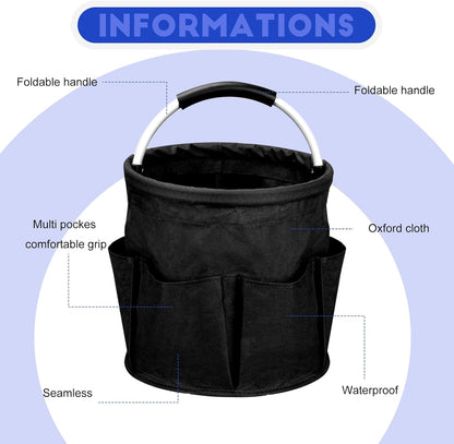 Cleaning Caddy for Cleaning Supplies,17L Cleaning Supply Caddy with Handle Foldable Cleaning Supplies Organizer Bucket Cleaning Products Organizers for Home, Garden(Navy Blue)