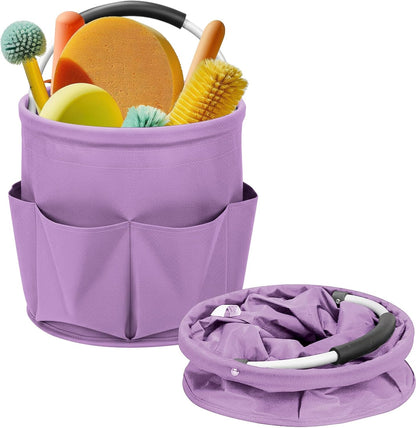 Cleaning Caddy for Cleaning Supplies,17L Cleaning Supply Caddy with Handle Foldable Cleaning Supplies Organizer Bucket Cleaning Products Organizers for Home, Garden(Navy Blue)