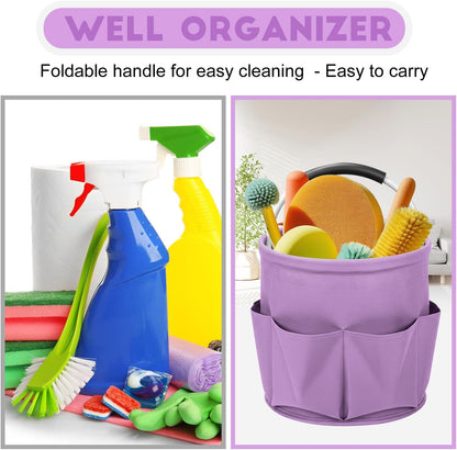 Cleaning Caddy for Cleaning Supplies,17L Cleaning Supply Caddy with Handle Foldable Cleaning Supplies Organizer Bucket Cleaning Products Organizers for Home, Garden(Navy Blue)