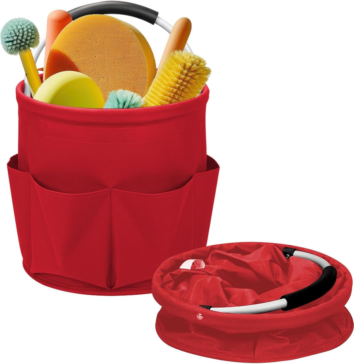 Cleaning Caddy for Cleaning Supplies,17L Cleaning Supply Caddy with Handle Foldable Cleaning Supplies Organizer Bucket Cleaning Products Organizers for Home, Garden(Navy Blue)