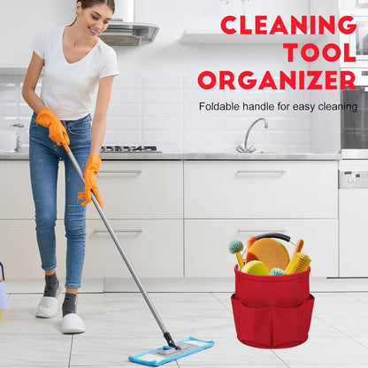 Cleaning Caddy for Cleaning Supplies,17L Cleaning Supply Caddy with Handle Foldable Cleaning Supplies Organizer Bucket Cleaning Products Organizers for Home, Garden(Navy Blue)