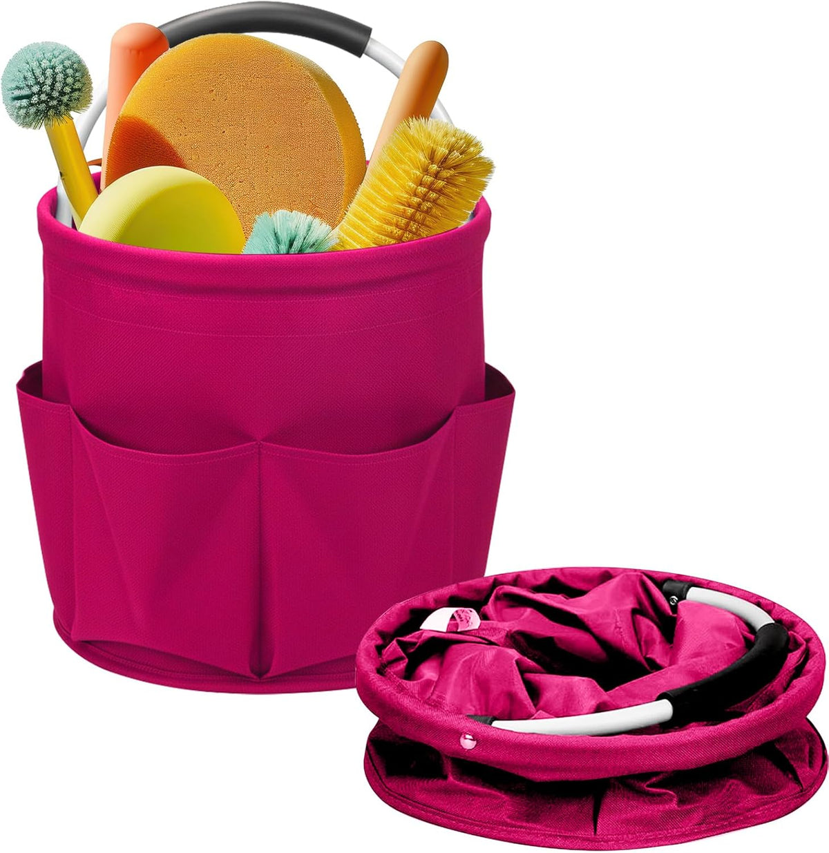 Cleaning Caddy for Cleaning Supplies,17L Cleaning Supply Caddy with Handle Foldable Cleaning Supplies Organizer Bucket Cleaning Products Organizers for Home, Garden(Navy Blue)
