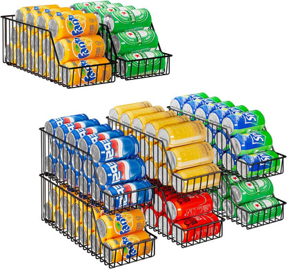 4-Tier Stackable Can Rack Organizer for Kitchen Pantry,Max Can Storage Holder,Durable Can Dispenser & Canned Goods Organizer for Fridge,Hold More 44 Cans, for Various Ounces of Canned Food Soda Drinks