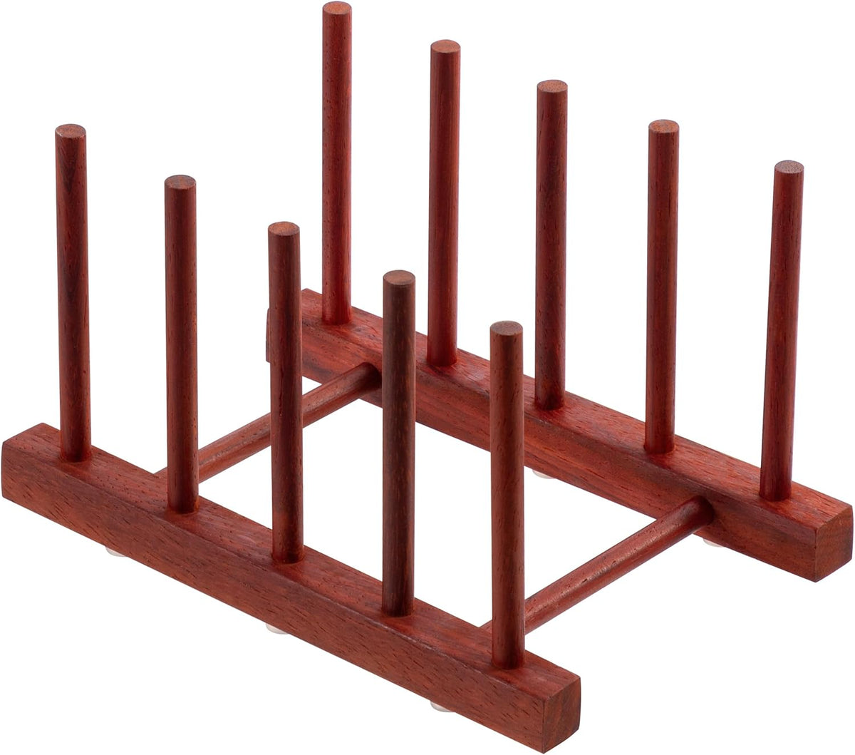 Teak Wooden Dish Drying Rack Kitchen Plate Organizer Pot Lid Holder