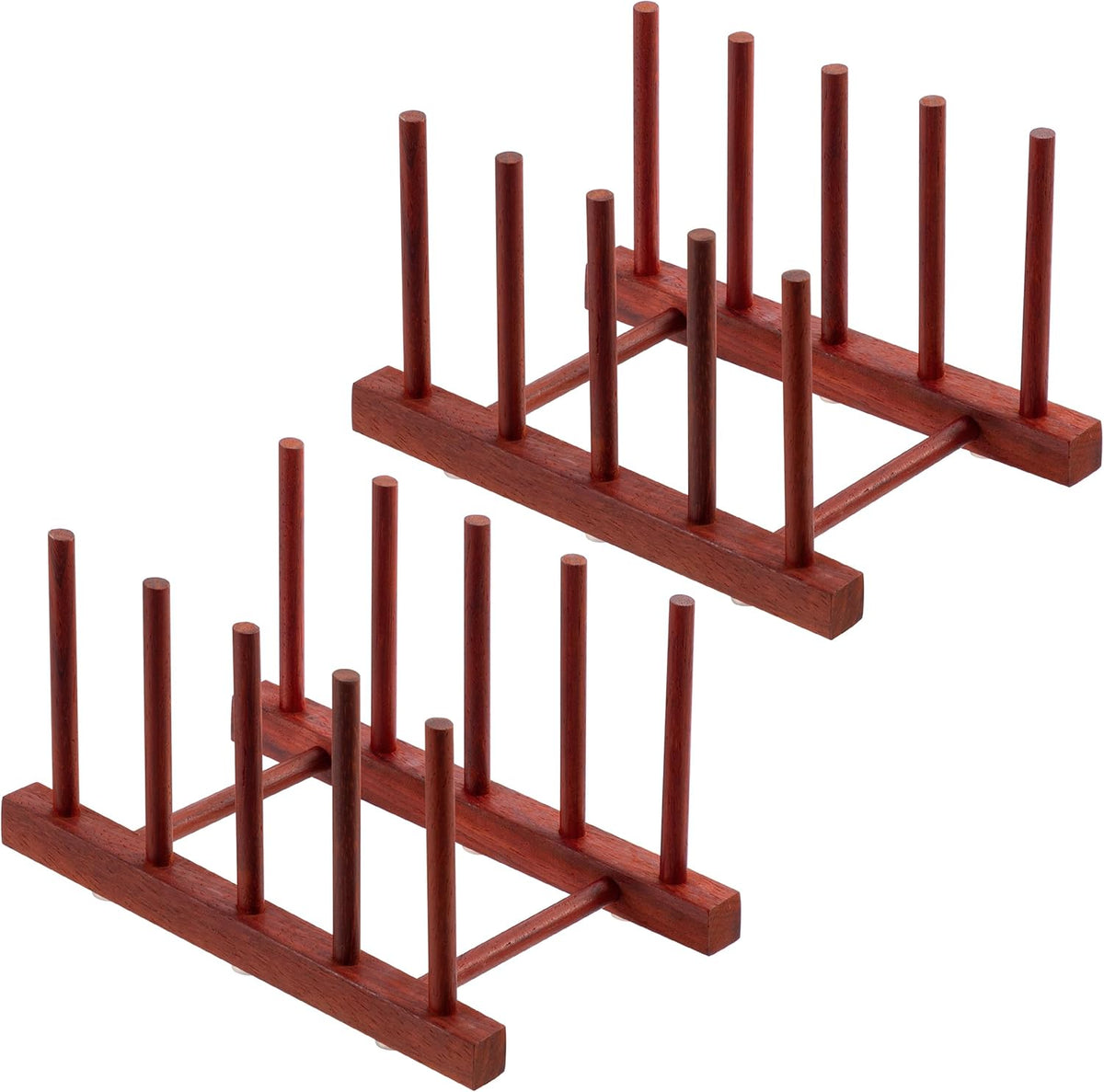 Teak Wooden Dish Drying Rack Kitchen Plate Organizer Pot Lid Holder