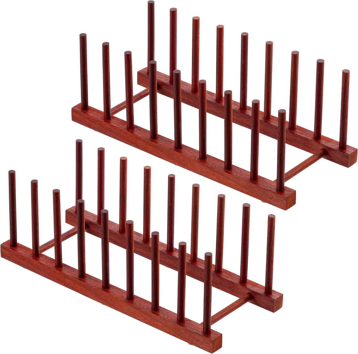 Teak Wooden Dish Drying Rack Kitchen Plate Organizer Pot Lid Holder