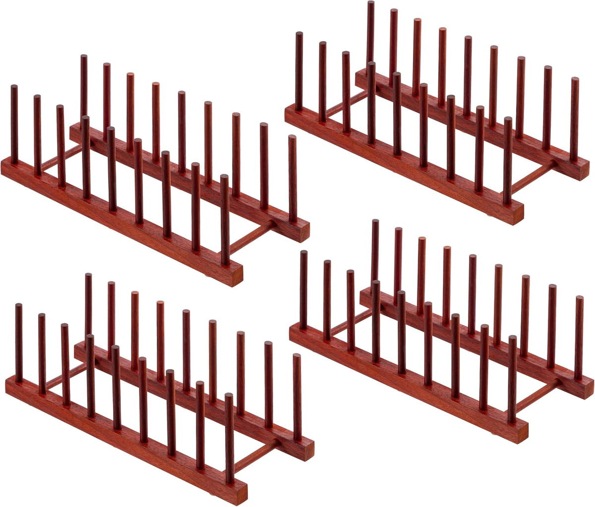 Teak Wooden Dish Drying Rack Kitchen Plate Organizer Pot Lid Holder