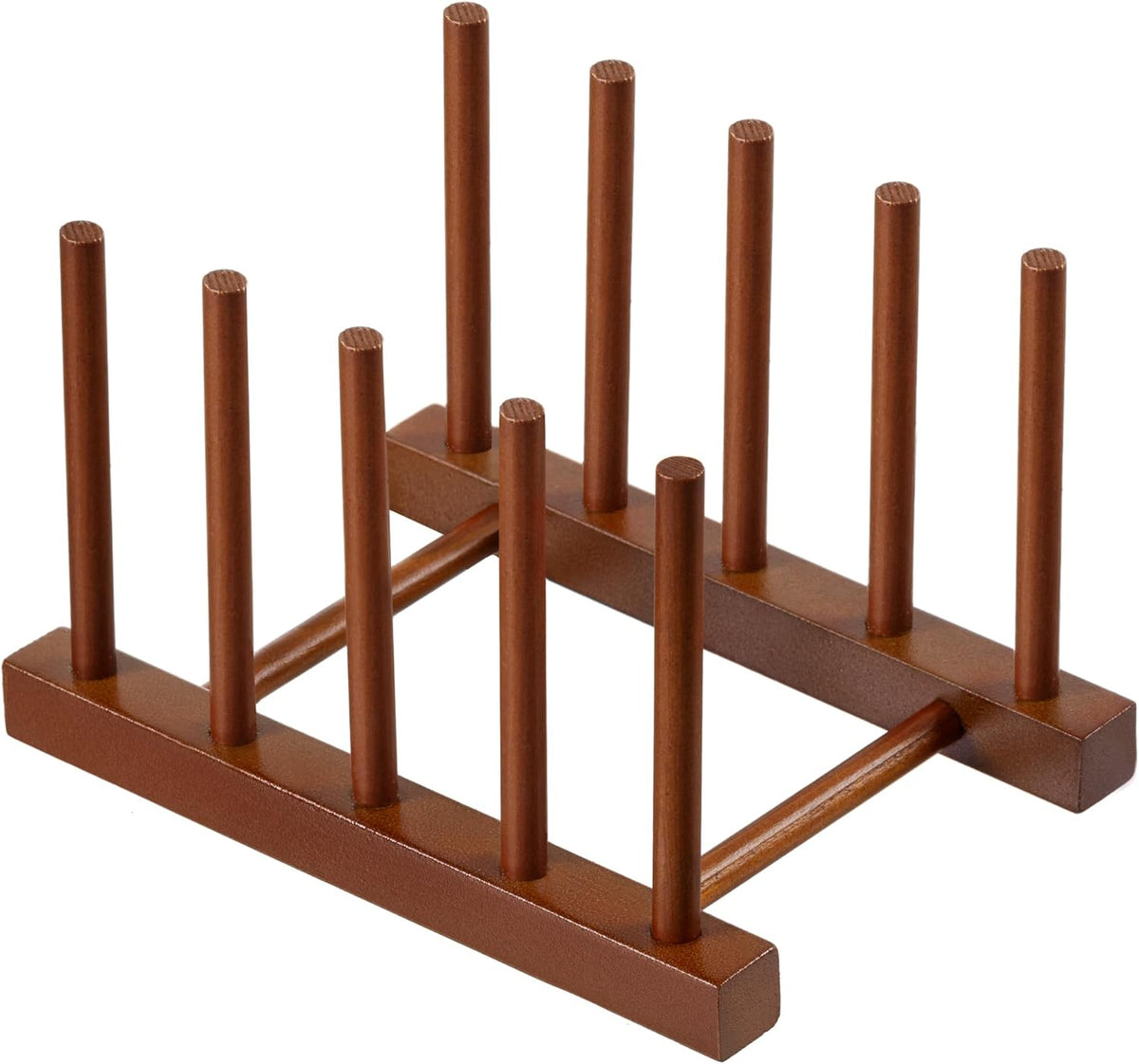 Teak Wooden Dish Drying Rack Kitchen Plate Organizer Pot Lid Holder
