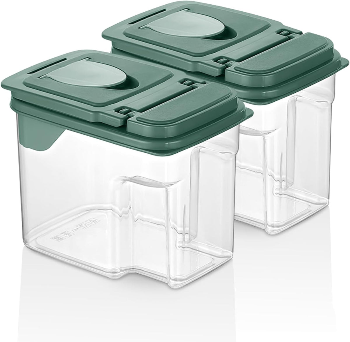 Tribello Food Storage Dispenser with Pour Spout Lid – Pantry Bin – Clear Slim Food Storage Container for Rice, Sugar, Cereal – BPA Free - Kitchen Organization (Large 3.8 Quarts)