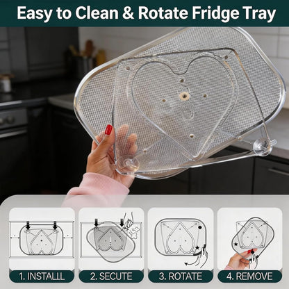 2 Pack Fridge Lazy Susan Organizer, 360° Rotating Refrigerator Lazy Susan Turntable, Clear Acrylic Fridge Organizer for Kitchen, Pantry, Countertop Storage