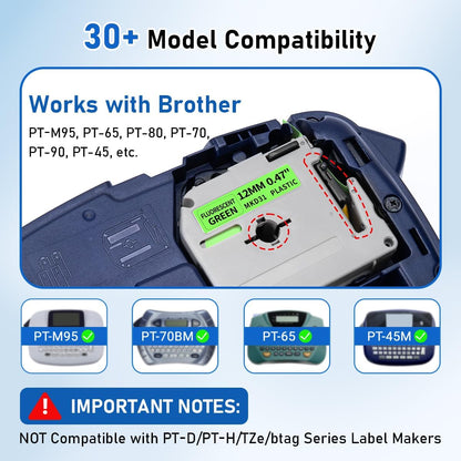 M-K231 Replace for M-K231s Brother M Tape 12mm 0.47 White P Touch | M-231 M231 PTM95 Label Tape White for Brother PT-M95 PT-65 PT-45 PT-80 PT-70 PT-90 Ptouch Label Maker Refills