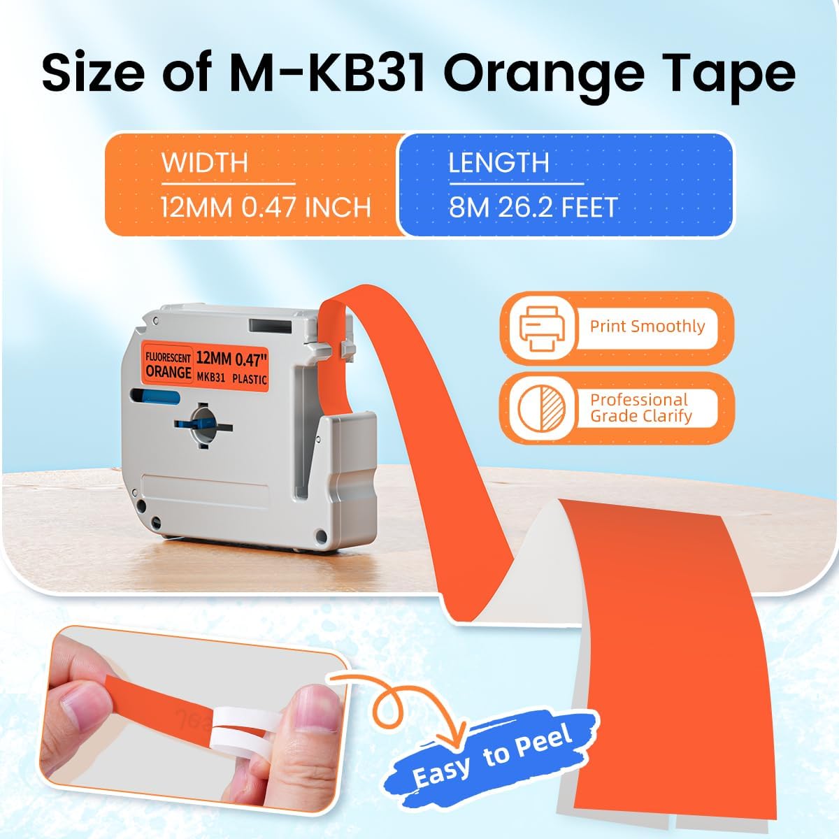 M-K231 Replace for M-K231s Brother M Tape 12mm 0.47 White P Touch | M-231 M231 PTM95 Label Tape White for Brother PT-M95 PT-65 PT-45 PT-80 PT-70 PT-90 Ptouch Label Maker Refills