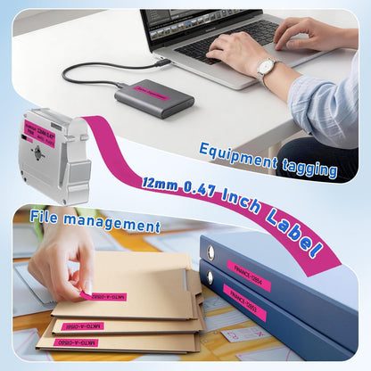 M-K231 Replace for M-K231s Brother M Tape 12mm 0.47 White P Touch | M-231 M231 PTM95 Label Tape White for Brother PT-M95 PT-65 PT-45 PT-80 PT-70 PT-90 Ptouch Label Maker Refills