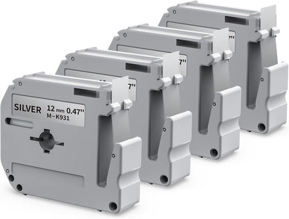 M-K231 Replace for M-K231s Brother M Tape 12mm 0.47 White P Touch | M-231 M231 PTM95 Label Tape White for Brother PT-M95 PT-65 PT-45 PT-80 PT-70 PT-90 Ptouch Label Maker Refills