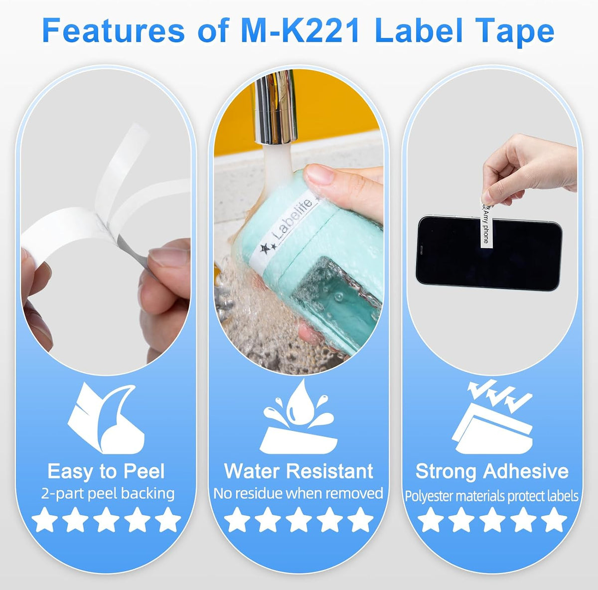 M-K231 Replace for M-K231s Brother M Tape 12mm 0.47 White P Touch | M-231 M231 PTM95 Label Tape White for Brother PT-M95 PT-65 PT-45 PT-80 PT-70 PT-90 Ptouch Label Maker Refills