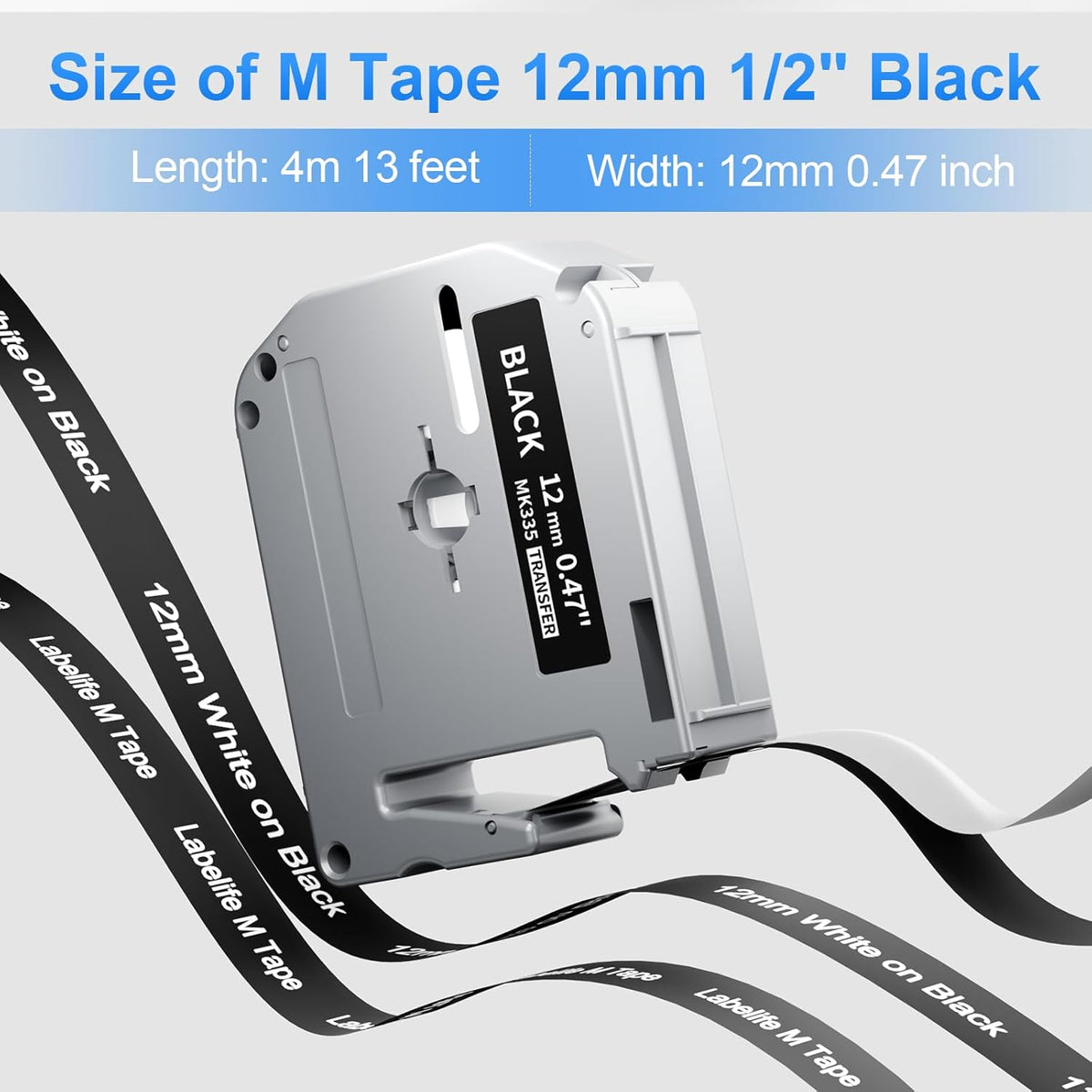 M-K231 Replace for M-K231s Brother M Tape 12mm 0.47 White P Touch | M-231 M231 PTM95 Label Tape White for Brother PT-M95 PT-65 PT-45 PT-80 PT-70 PT-90 Ptouch Label Maker Refills