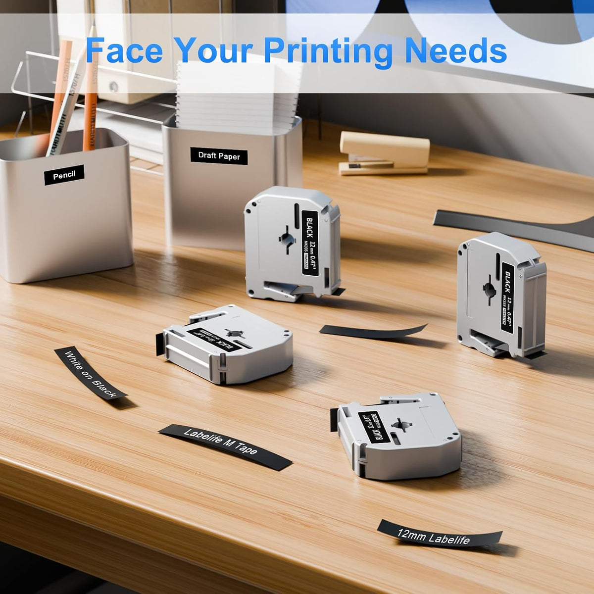 M-K231 Replace for M-K231s Brother M Tape 12mm 0.47 White P Touch | M-231 M231 PTM95 Label Tape White for Brother PT-M95 PT-65 PT-45 PT-80 PT-70 PT-90 Ptouch Label Maker Refills