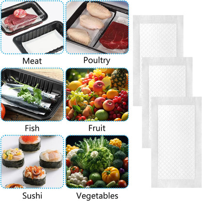 250 Pcs Meat Absorbent Pads 4x7 inch, White Meat Soaker Pads for Vacuum Sealer Bags, Absorbant Soaking Pads for Kitchen and Shop