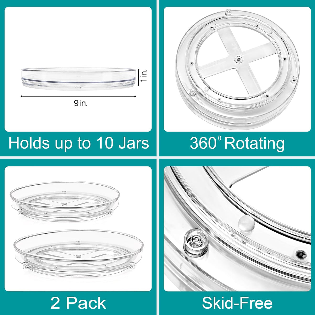 Lazy Susan Organizer, Clear Turntable Organizer (Tall)