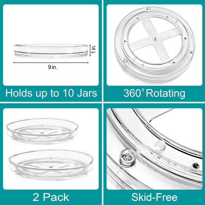 Lazy Susan Organizer, Clear Turntable Organizer (Tall)