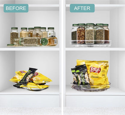 Lazy Susan Organizer, Clear Turntable Organizer (Tall)