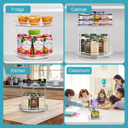 Lazy Susan Organizer, Clear Turntable Organizer (Tall)