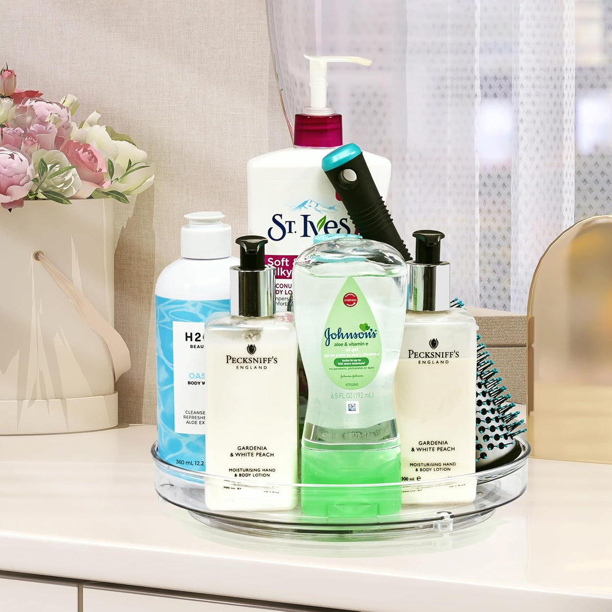 Lazy Susan Organizer, Clear Turntable Organizer (Tall)