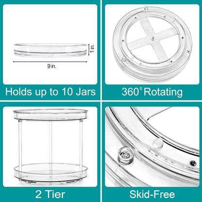 Lazy Susan Organizer, Clear Turntable Organizer (Tall)