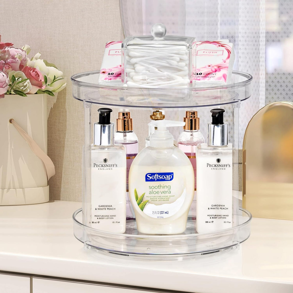 Lazy Susan Organizer, Clear Turntable Organizer (Tall)
