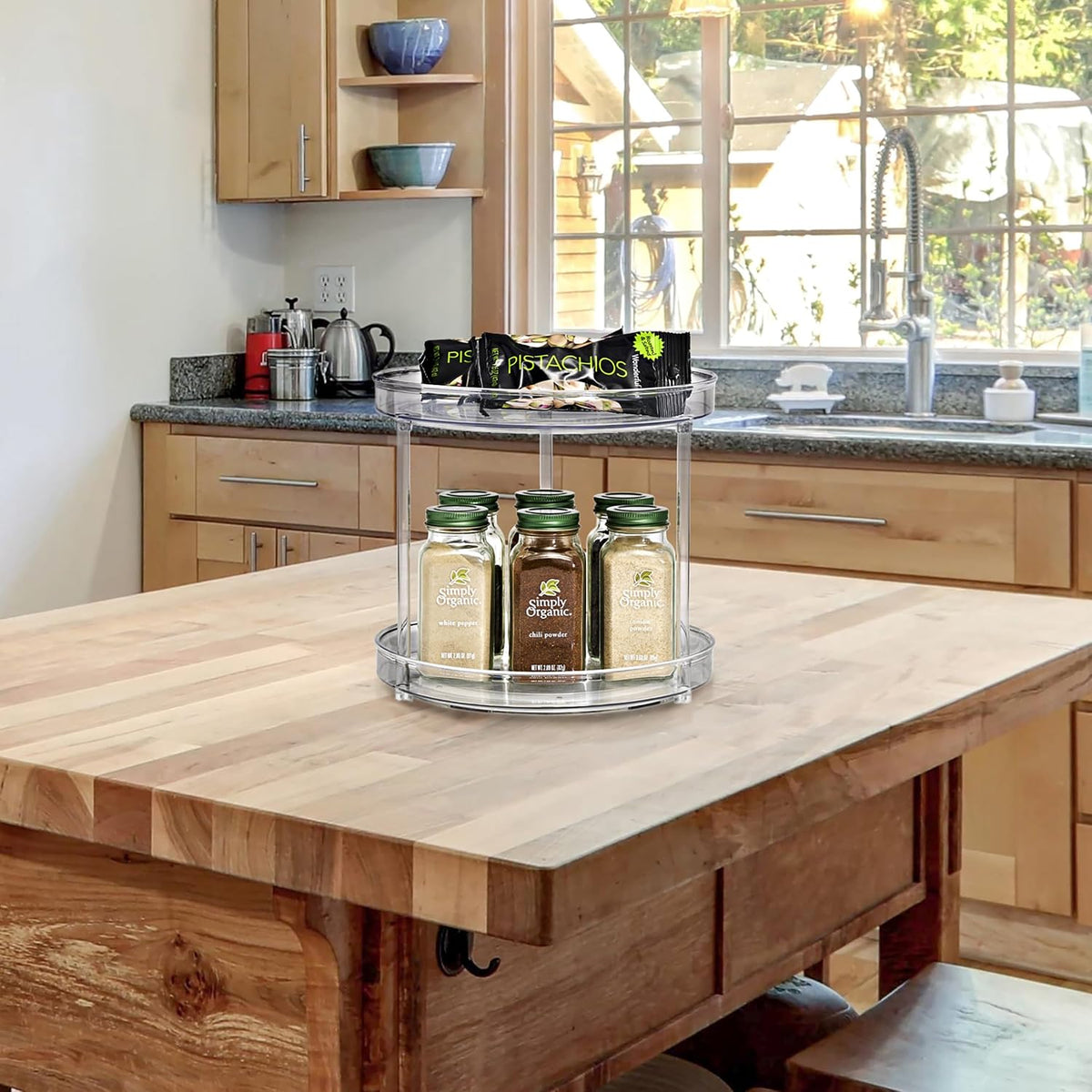 Lazy Susan Organizer, Clear Turntable Organizer (Tall)