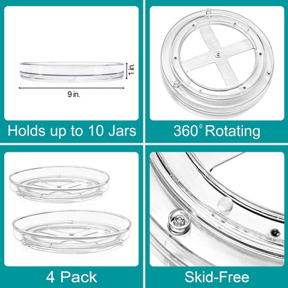Lazy Susan Organizer, Clear Turntable Organizer (Tall)
