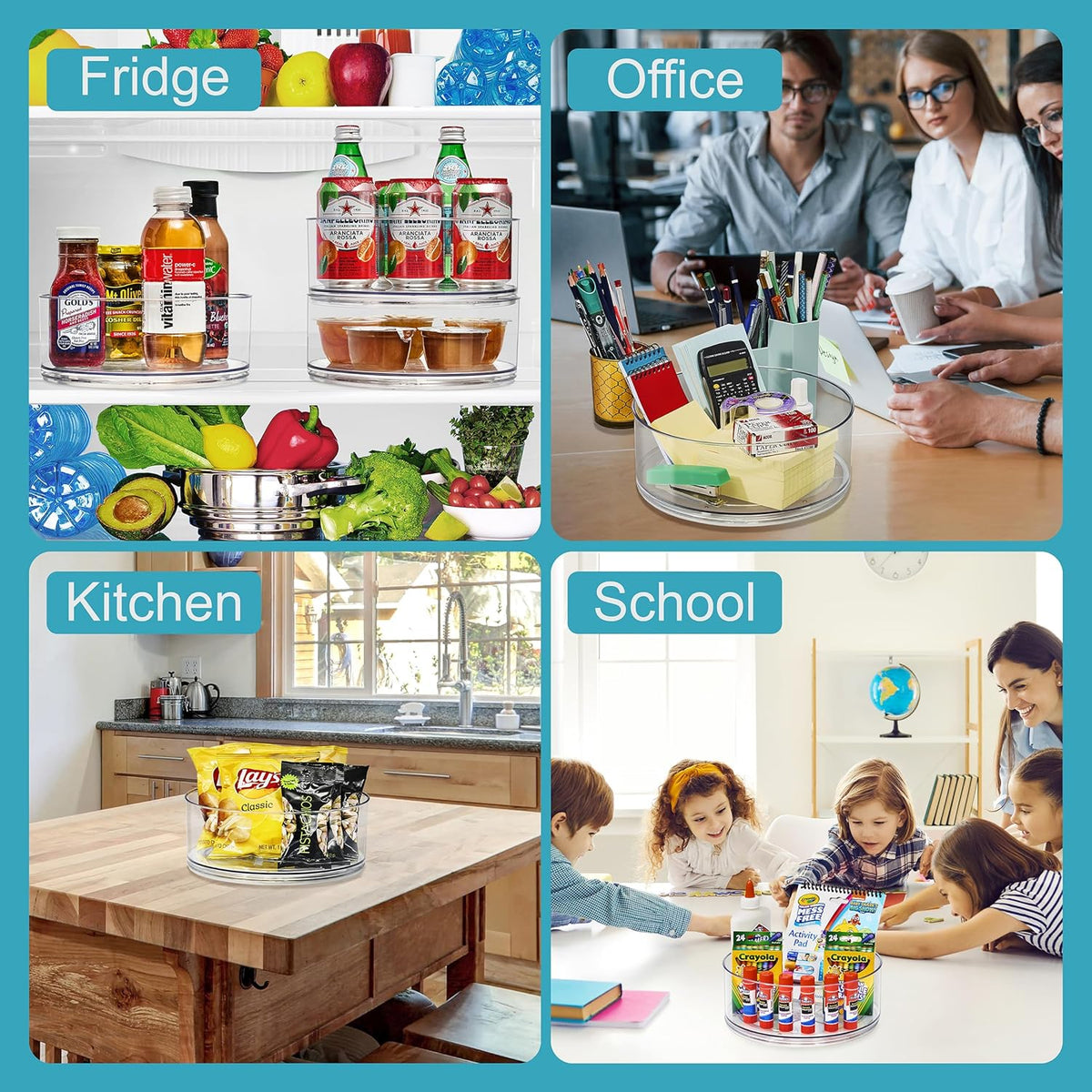Lazy Susan Organizer, Clear Turntable Organizer (Tall)