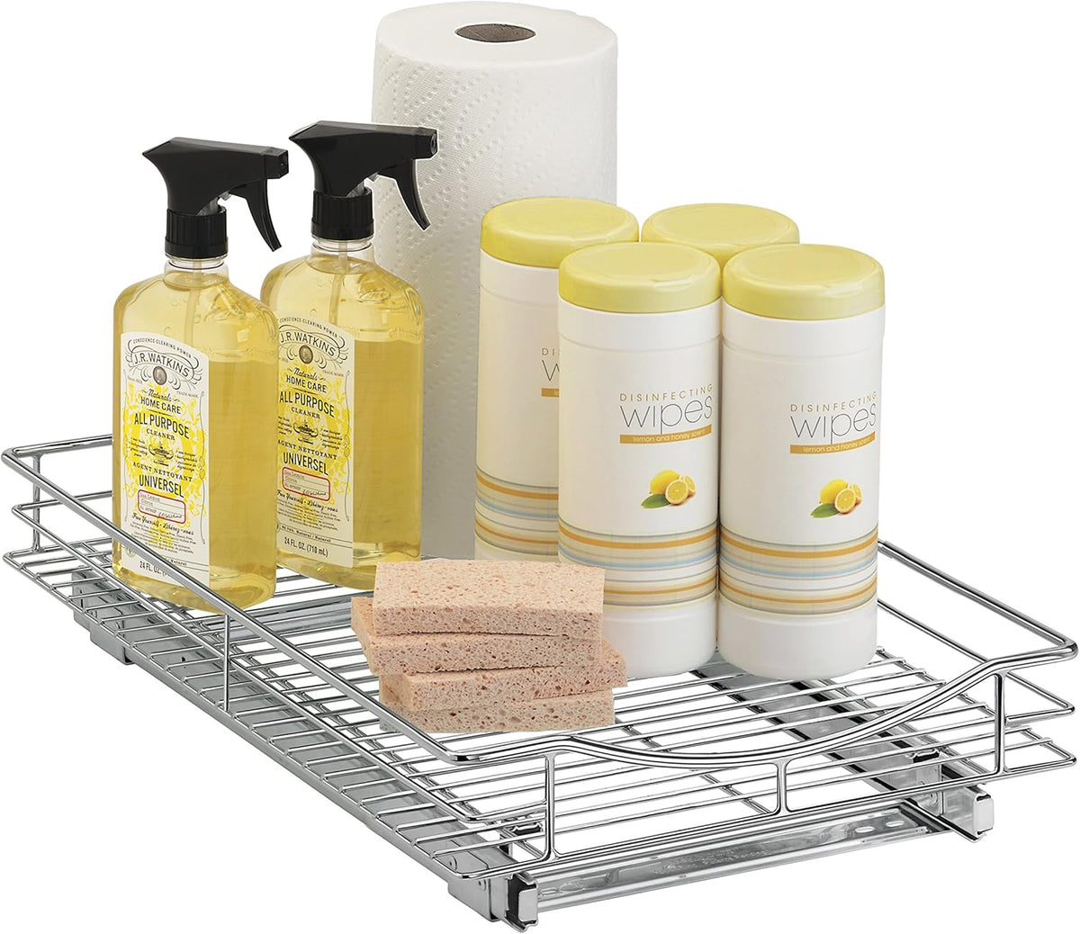 ® Pull Out Cabinet Organizer, 14" x 21" Slide Out Cabinet Organizer Pull Out Drawer – Pull Out Shelves for Kitchen Cabinets – Under Sink Organizers - Lifetime Ltd. Warranty, Chrome