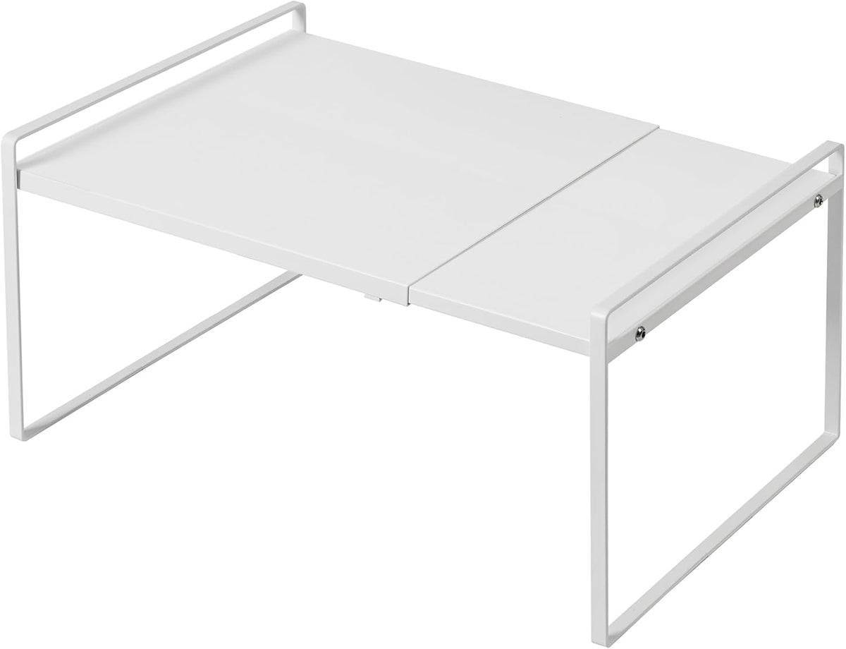 Expandable Shelf for Cabinets, Cabinet Shelf Riser, 12" White