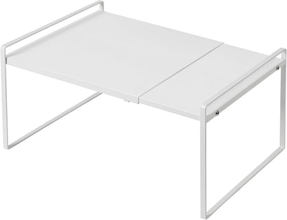 Expandable Shelf for Cabinets, Cabinet Shelf Riser, 12" White