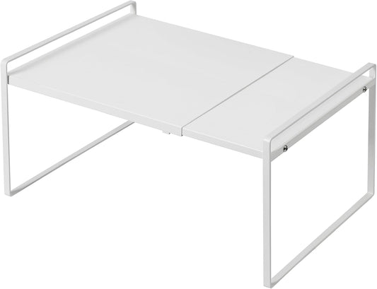 Expandable Shelf for Cabinets, Cabinet Shelf Riser, 12" White