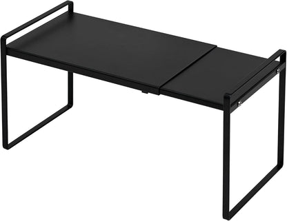 Expandable Shelf for Cabinets, Cabinet Shelf Riser, 12" White