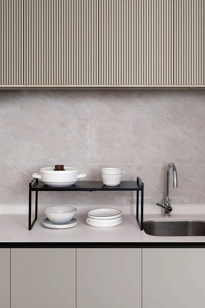 Expandable Shelf for Cabinets, Cabinet Shelf Riser, 12" White