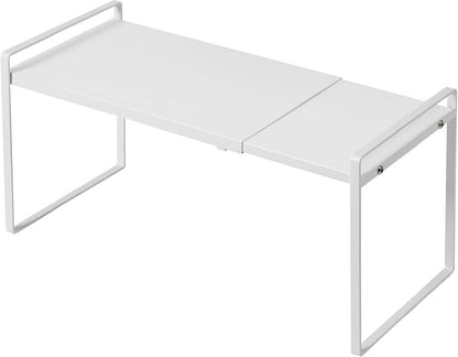 Expandable Shelf for Cabinets, Cabinet Shelf Riser, 12" White