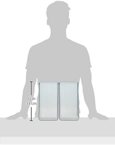 Linus Collection Organizer Bin, Set of 2, 5.25" x 11" x 3.5" | Recycled Plastic, Freezer and Refrigerator, Clear
