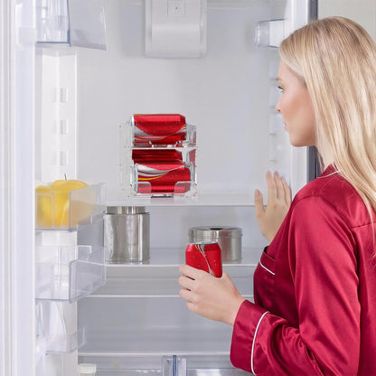 Soda Can Organizer for Mini Fridge, 9'' Acrylic Rolling Can Organizer Dispenser, Auto Beverage Can Holder Rack, Can Storage Organizer, Can Drink Holder for Canned Food Beer 12oz Standard Cans
