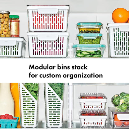 Good Grips Produce Saver - Berry Keeper, 2-Piece Set | Fruit Storage Containers, Ventilated Storage for Rinsing and Storing Berries, Cherry Tomatoes, Keeps Berries Fresh Longer