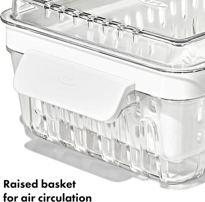 Good Grips Produce Saver - Berry Keeper, 2-Piece Set | Fruit Storage Containers, Ventilated Storage for Rinsing and Storing Berries, Cherry Tomatoes, Keeps Berries Fresh Longer