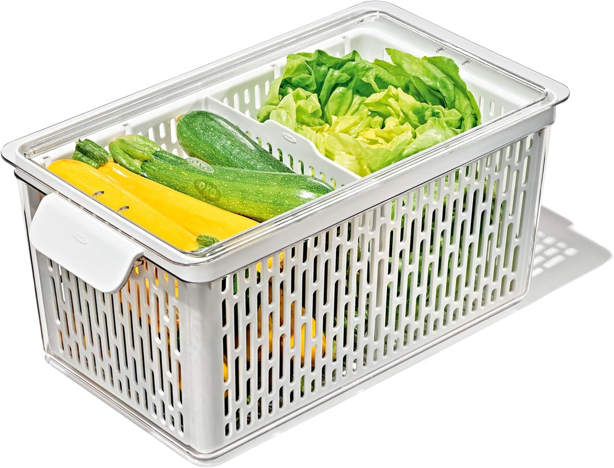 Good Grips Produce Saver - Berry Keeper, 2-Piece Set | Fruit Storage Containers, Ventilated Storage for Rinsing and Storing Berries, Cherry Tomatoes, Keeps Berries Fresh Longer