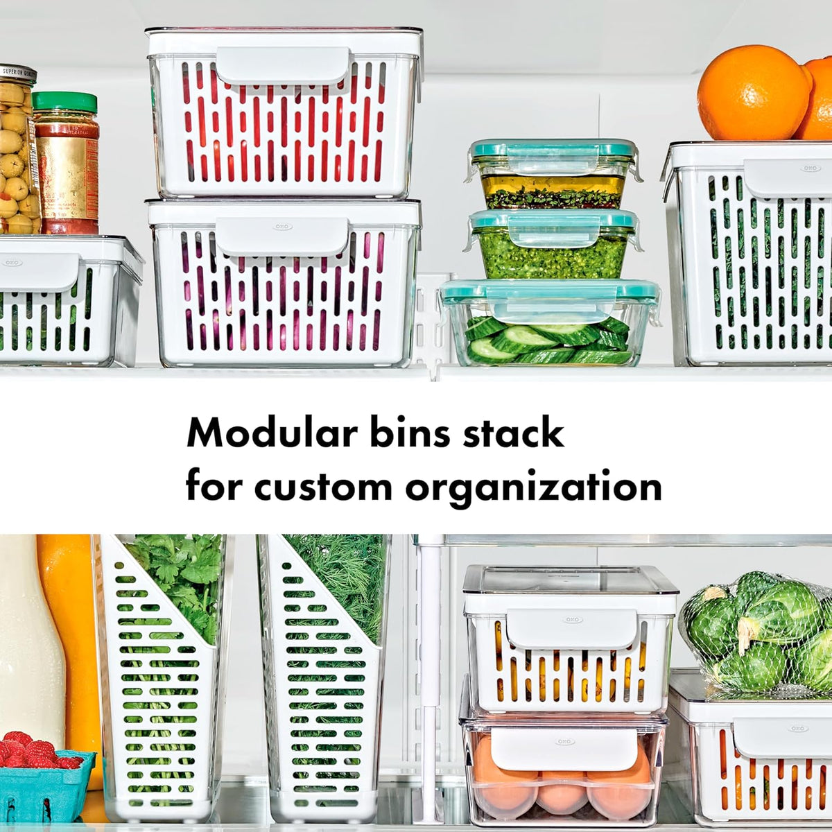 Good Grips Produce Saver - Berry Keeper, 2-Piece Set | Fruit Storage Containers, Ventilated Storage for Rinsing and Storing Berries, Cherry Tomatoes, Keeps Berries Fresh Longer