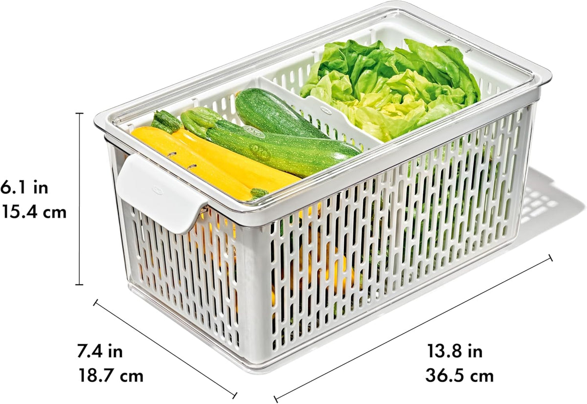 Good Grips Produce Saver - Berry Keeper, 2-Piece Set | Fruit Storage Containers, Ventilated Storage for Rinsing and Storing Berries, Cherry Tomatoes, Keeps Berries Fresh Longer
